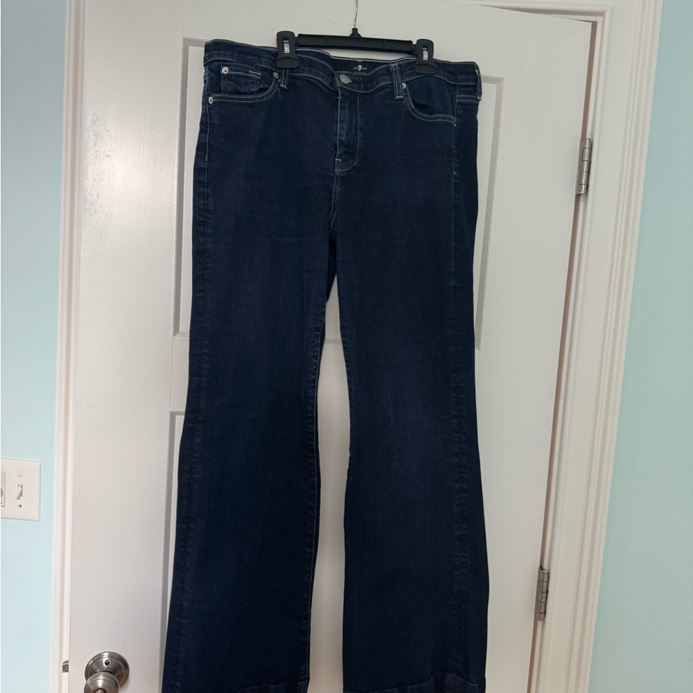 7 For All Mankind Dark Blue Flare Jeans